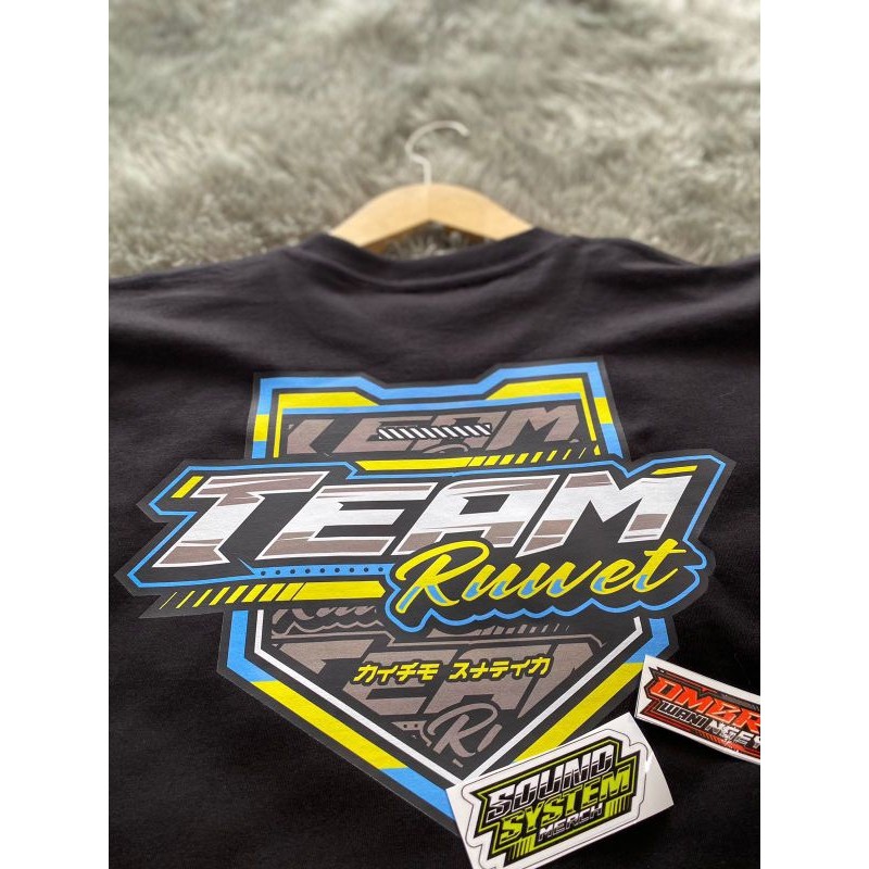 Kaos Team Ruwet Katun Hitam Pendek Katun