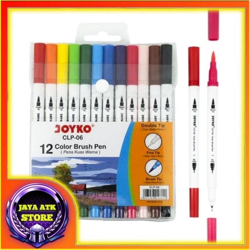

Color Brush Pen JOYKO CLP-06 Dan CLP-07 Dual Tip Pena Kuas Warna 12 Dan 24 Warna