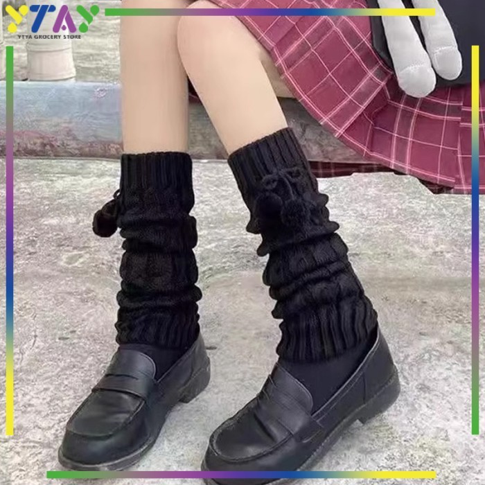 Kaos Kaki Japanese Style Leg Warmer Gothic Lolita Socks Punk Leg Warmer Vintage Socks White & Black