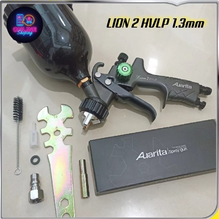 PT. Spray Gun Auarita Lion 2 HVLP new model 1.3 mm cup 600ml Original