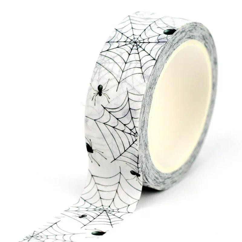 

NEW 1X 10M Decor Spider Web Halloween Washi Tape for Scrapbooking Craft Adhesive Masking Tape Cute Journal Stationery