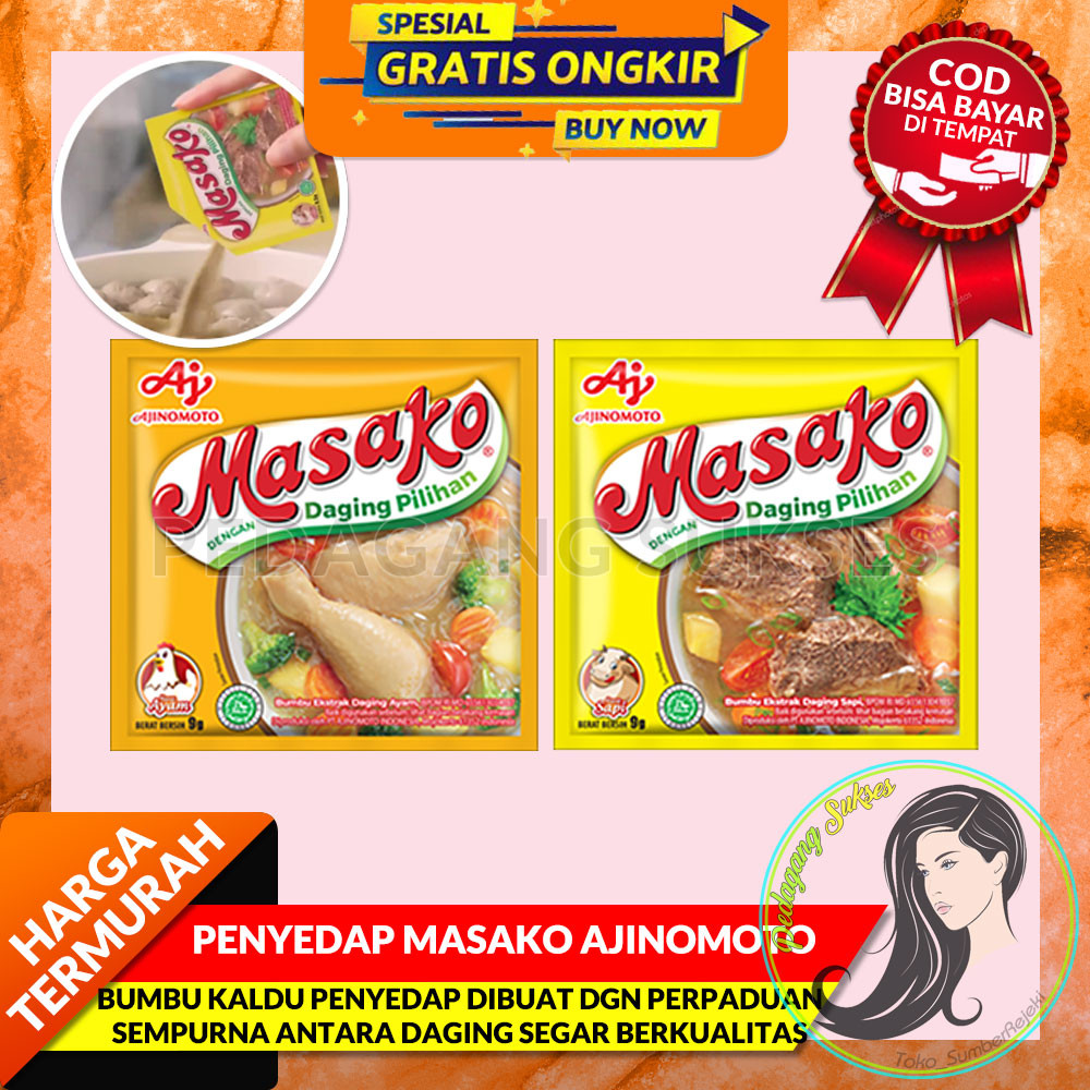 

PENYEDAP RASA MASAKO AJINOMOTO - Bubuk Kaldu Penyedap Rasa Bumbu Masak Asin Gurih - RASA DAGING SAPI - RASA AYAM