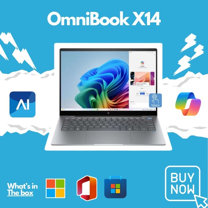 HP OmniBook X 14 AIpc Snapdragon X Elite X1E-78-100 32GB 1TB 14" 2.2K IPS Touchscreen