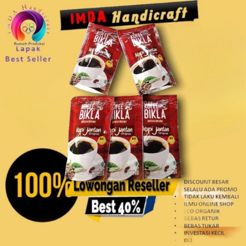 

IMDA HANDICRAFT PAKET 5 PCS KOPI BIKLA JANTAN ASLI KOPI ROBUSTA JEMBER 125 GRAM