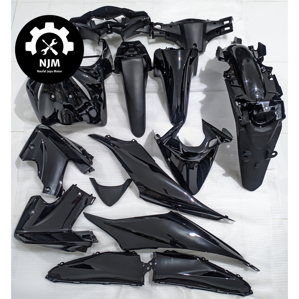 Full Body Absolute Revo 110 2009 2010 2011 2012 2013 Hitam WIN | complete set bodi kasar halus motor