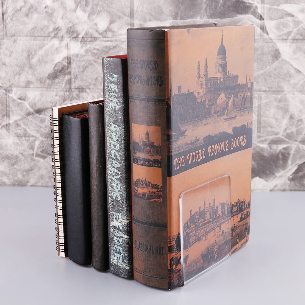 

2Pcs Clear Acrylic Bookends L-shaped Desk Organizer Desktop Book Holder School Stationery Office Accessories
