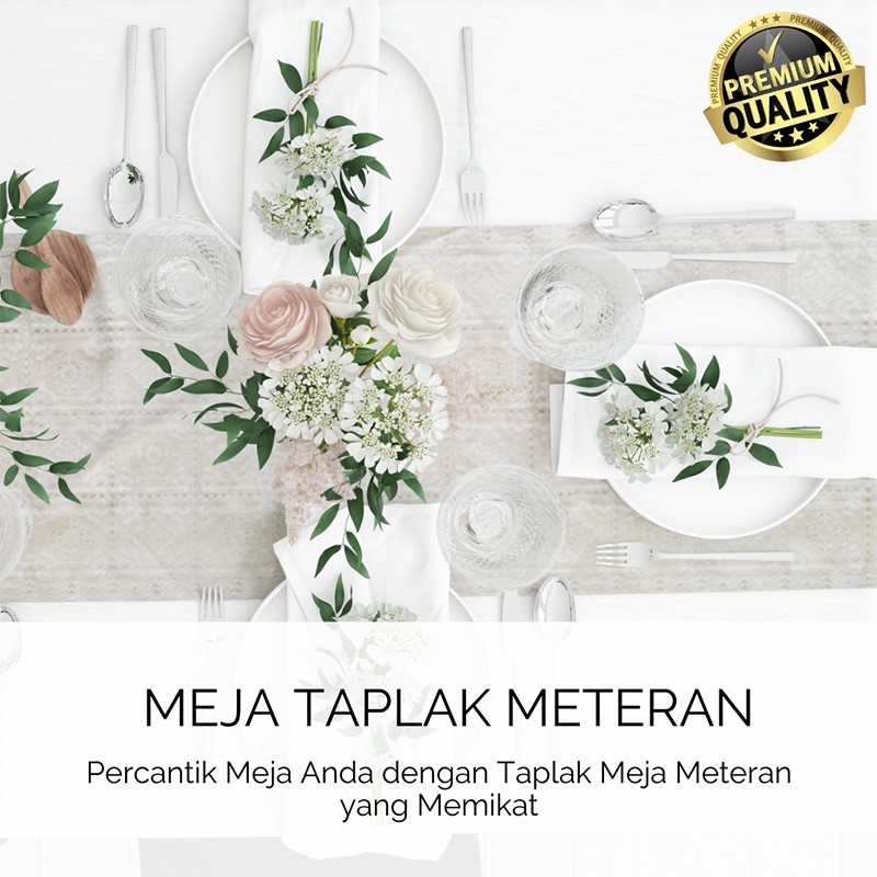 ESGE Taplak Meja Tamu Meteran (D24) / Taplak Meja Tamu Anti Air / Taplak Meja Tamu Import