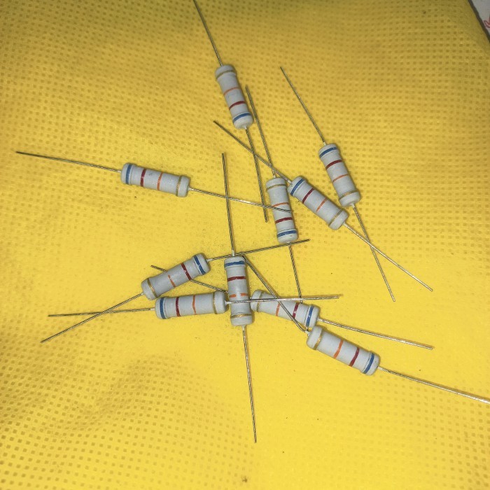 resistor R carbon film 62K 62 K 2watt 2 w watt WAT 2WAT ohm 5% A