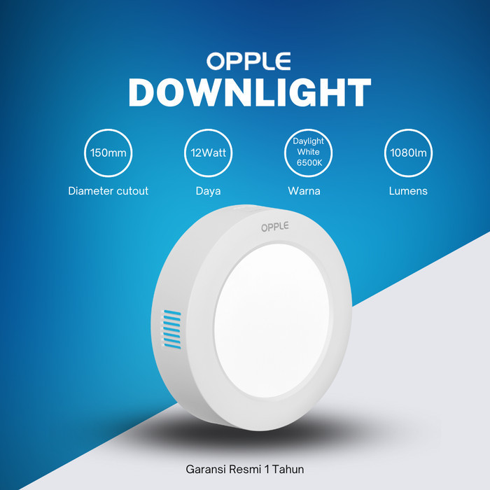 Opple Electric Lampu OPPLE LED Downlight SM Outbow 12 Watt Round Garansi