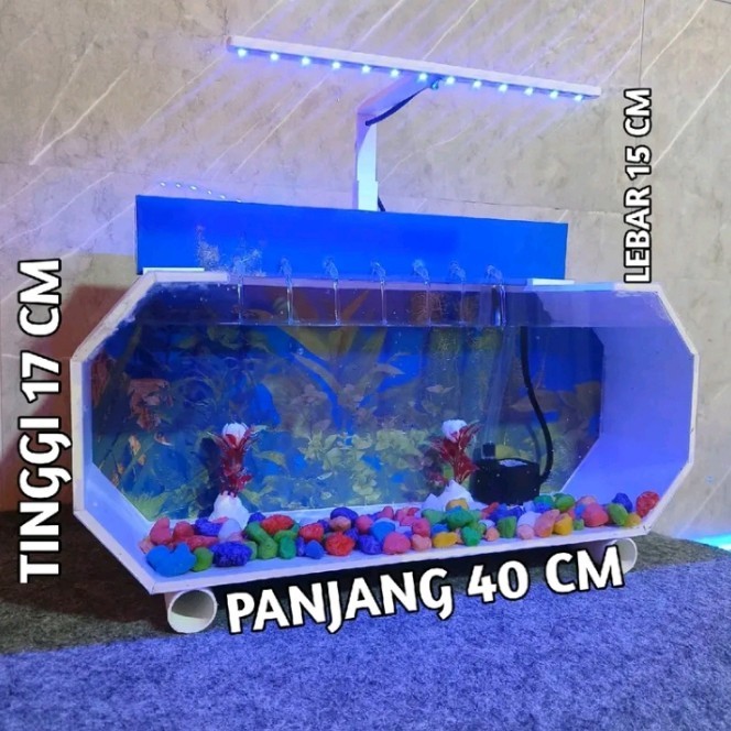 Akuarium mini full set aquarium ikan hias akrilik