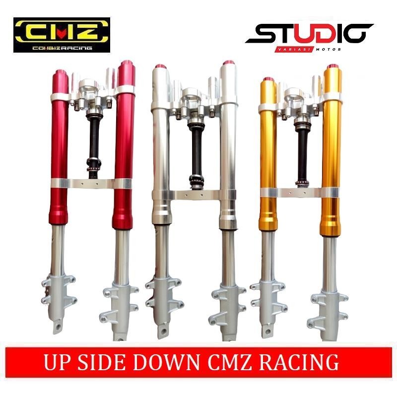 UP SIDE DOWN VIXION - Upside Down Shock Depan Usd Shockbreaker FULL CNC Vixion Byson  Scorpio King