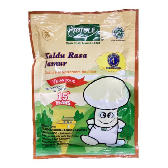 

✨ TOMOTOSTORE ✨ TOTOLE Kaldu Jamur Penyedap Rasa Vegan Mushroom HALAL Vegetarian 40 gr