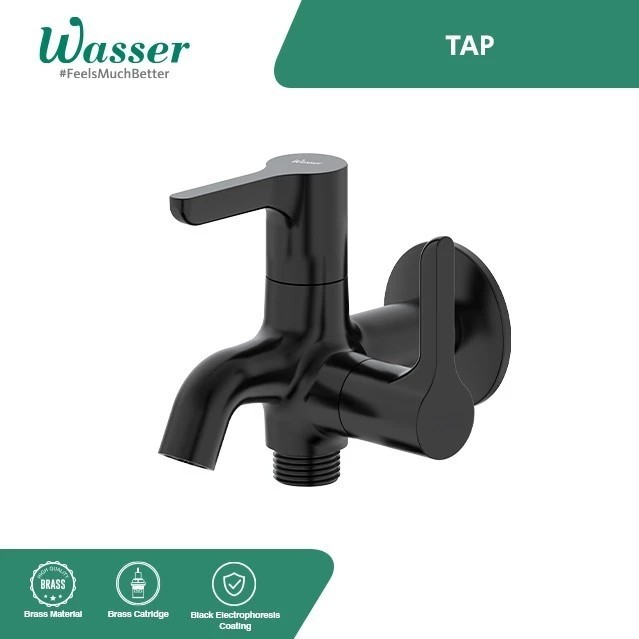 WASSER Kran Cabang TLX-020 (Midnight Black and Satin Grey) - Midnight Black - Keran Shower Air Dingi