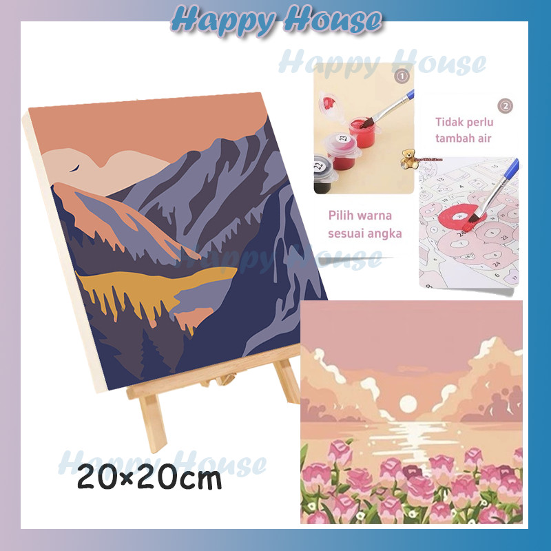 

Paint By Number 20X20Cm Diy Paint Kit With Frame Digital Painting Kit Landscape Diy