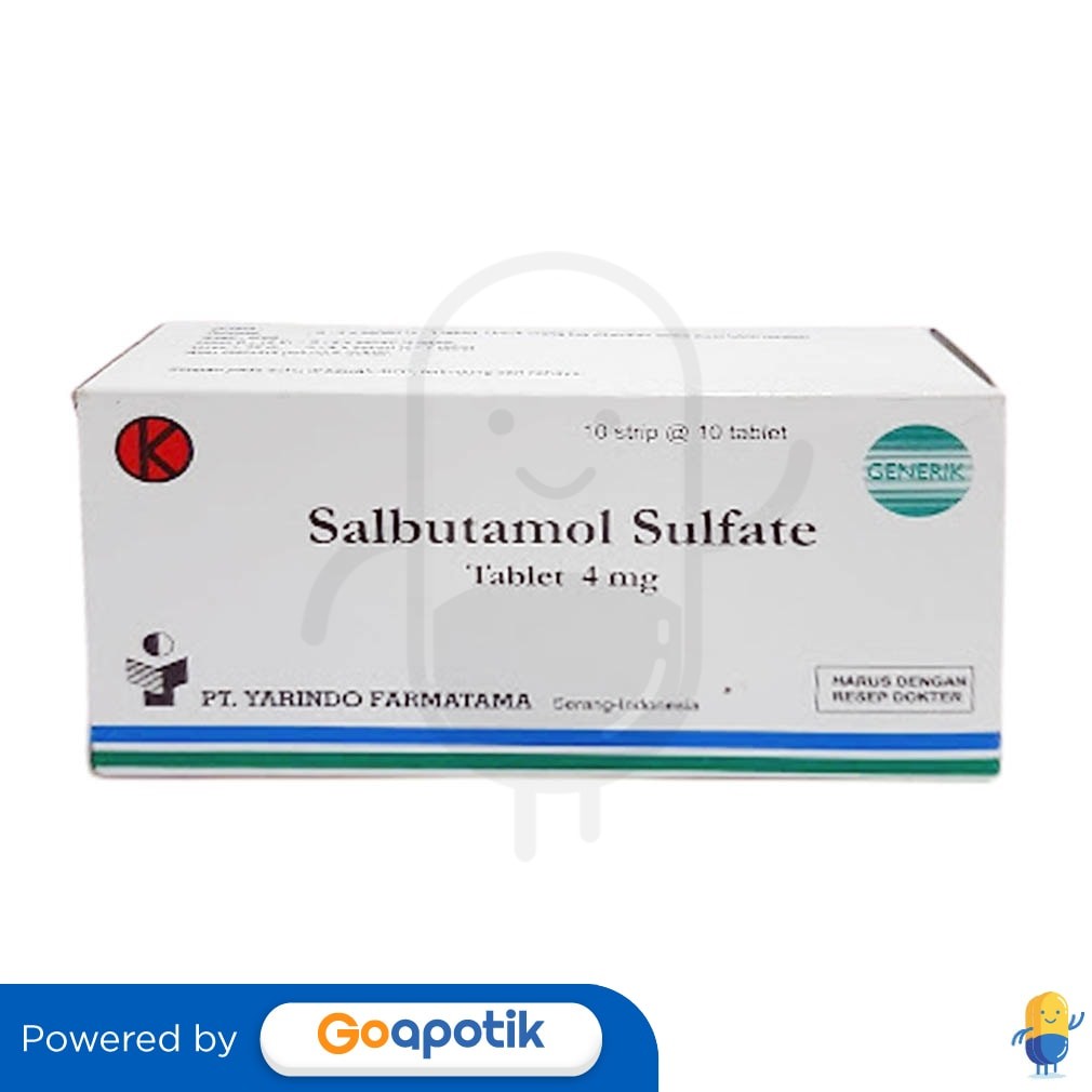 Salbutamol Sulfate Yarindo 4 Mg Box 100 Tablet