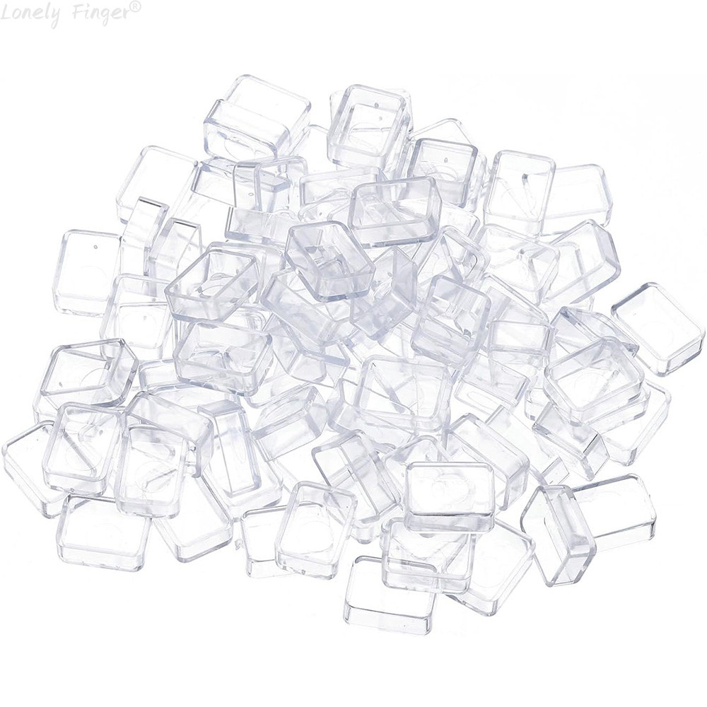 

0.5ml Watercolor Pans, 100 Pack Empty Half Pans Plastic Watercolor T for Oils Acrylic Painting Travel Tin Case Palette