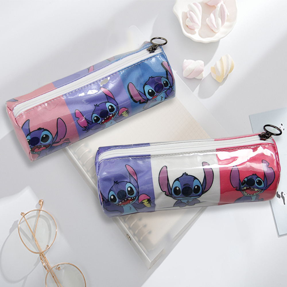 

MINISO Disney Stitch Pencil Case Waterproof Cartoon Pen Bag Students School Supplies Large Pen Eraser Ruler Storage Bag gift