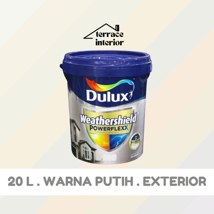 Cat Tembok Dulux Weathershield Powerflex Exterior 20 L Putih Gloss