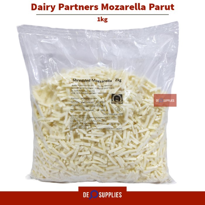 

Dairy Partners Mozzarella Parut 1kg - Shredded Mozarella Keju Moza UK