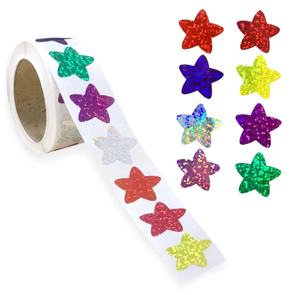 

500pcs Holographic Venus Sticker for Children's Reward Laser Stickers Wall Crafts Classroom School Supplies