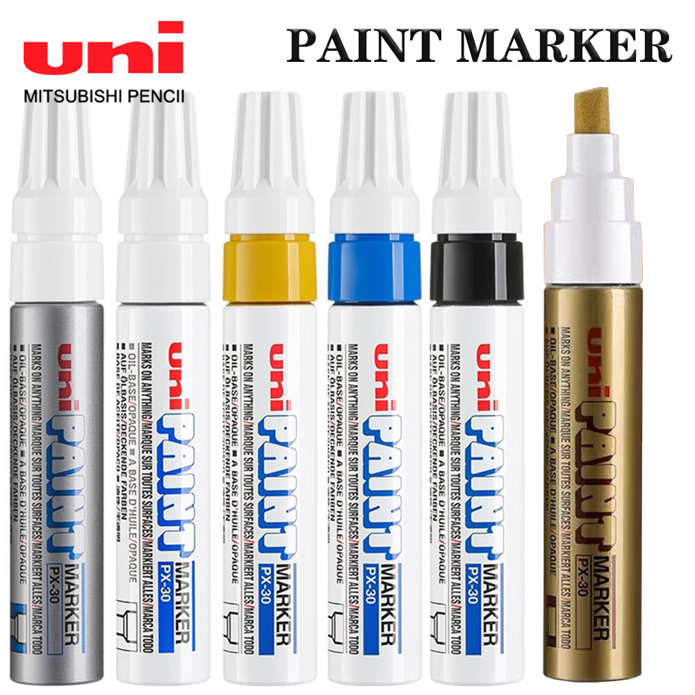 

1 Pcs Japan UNI Paint Marker Pen PX-30 Waterproof Industrial Pen Slant Head Coarse Marker Art Supplies Stationary Supplies
