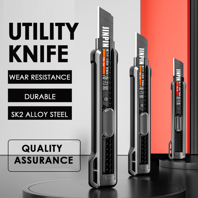

High Quality Utility Knife Retractable Black Blade Box Cutter Wallpaper Knife Envelopes Express Unpacking Cutting DIY Craft