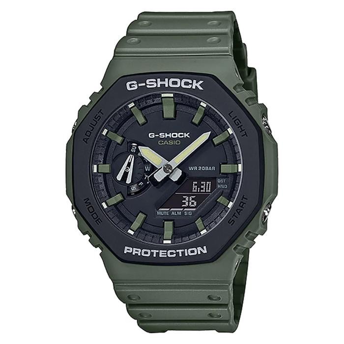 "V.NLN" - TERBARU Jam Tangan Pria Casio G-Shock GA-2110SU-3ADR Color Series Black Digital Analog Dia