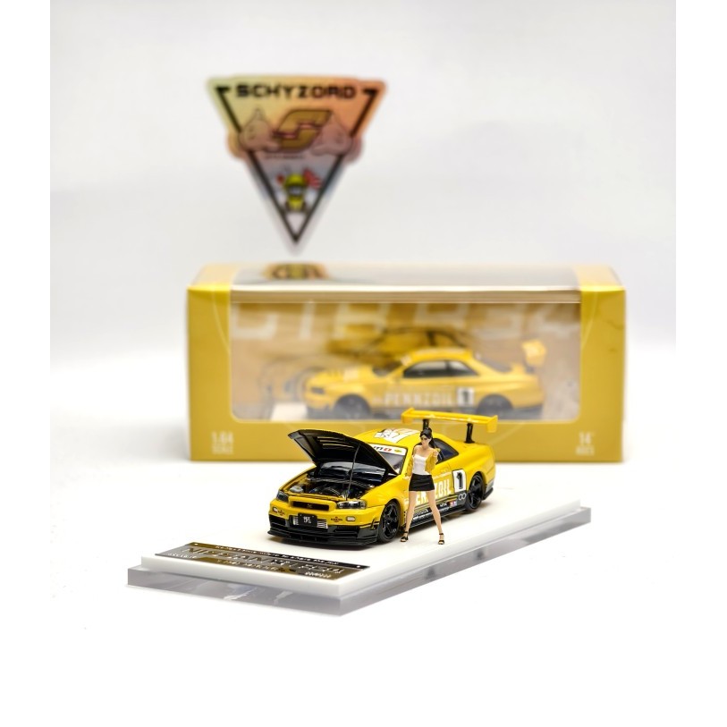 Time Micro Nissan Skyline GT-R R34 JGTC PENNZOIL 1 GT Wing NISMO Japan Mechanic Girl FIGURE Open Hoo
