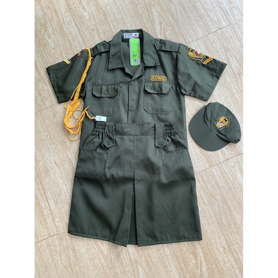 Baju seragam profesi Angkatan Darat Perempuan anak, model lama - 5