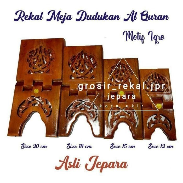Rekal Asli Jepara meja baca Al-Qur'an meja lipat meja kayu lipat tempat al Qur'an alas al-Qur'an Rek
