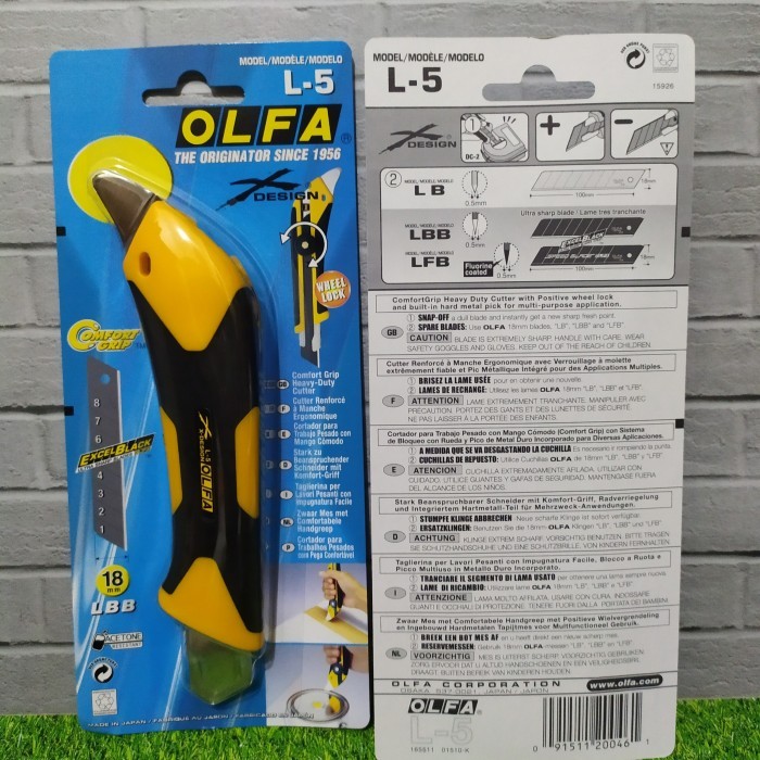 

Pisau Cutter 18mm L-5 Olfa Snap Off Blade Cutter
