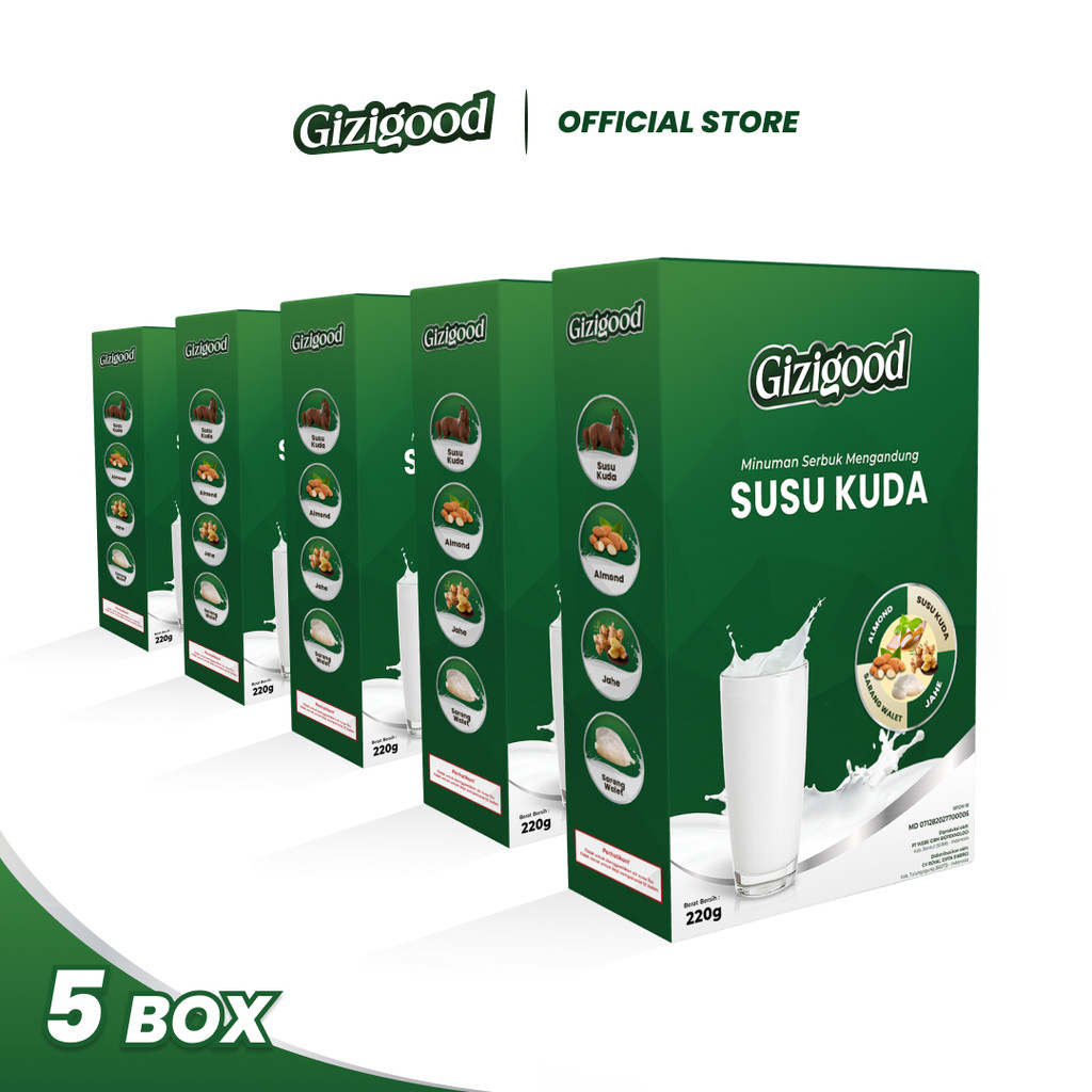 

Gizigood - Susu Kuda Liar Sumbawa Bubuk 220 Gram [5 Box]