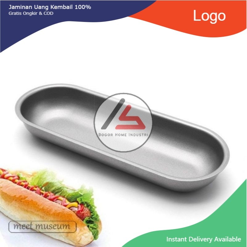 Cetakan Roti Oval / Cetakan Kue Roti Hotdog Oval Loyang Kue
