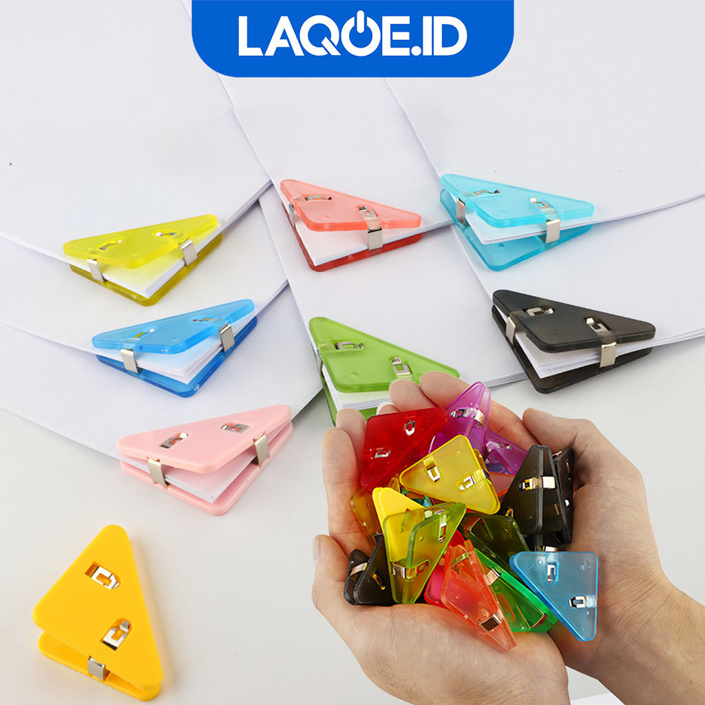 

Paper Clip Binder Klip Kertas Akrilik Penjepit Sudut Kertas Segitiga Clips Book & Paper Corner ATK3016