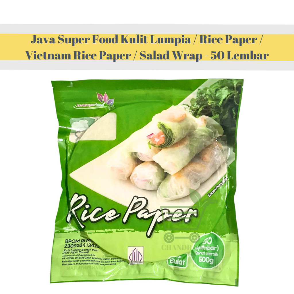 

Java Super Food Kulit Lumpia / Rice Paper / Vietnam Rice Paper / Salad Wrap 10/20/30/40/50 Lembar