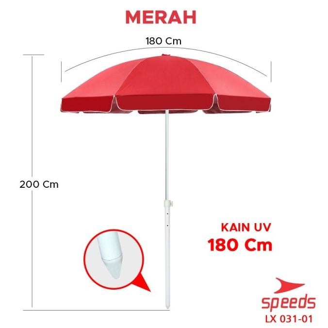 READY STOCK BALI Payung Tenda Payung Pantai Diameter 240cm Cafe Bazaar Parasol 031-3 - 180cm MRH