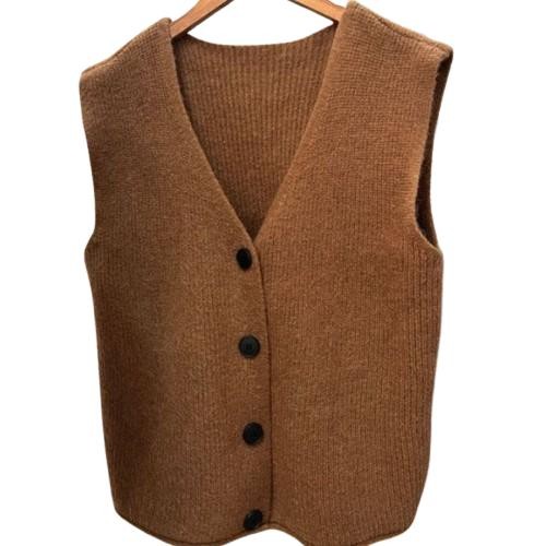 Rompi Wanita Gaya Korea Minimalis Rompi rajut wanita kancing Baju rajut wanita Outer Wanita