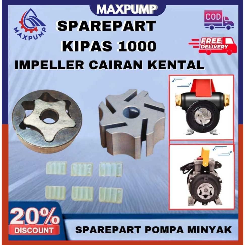 MAXPUMP BISA COD SPERPART Kipas Impeller Pompa Solar Dc 12 24V AC 220V Baling Kipas Pompa Minyak Ter