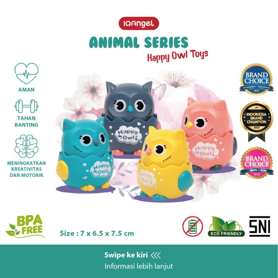 IQ Angel Happy Owl Toys IQ4666 - Mainan Motorik/Mainan Edukasi Anak