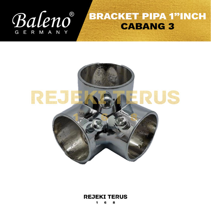 Bracket Pipa 1" inch Cabang 3 Stainless Sambungan Pipa Bulat Join 25mm