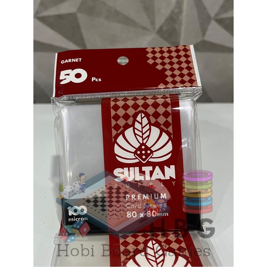 

Sultan Supply 100 Micron 80x80mm Premium Card sleeves (Garnet) 50Pcs