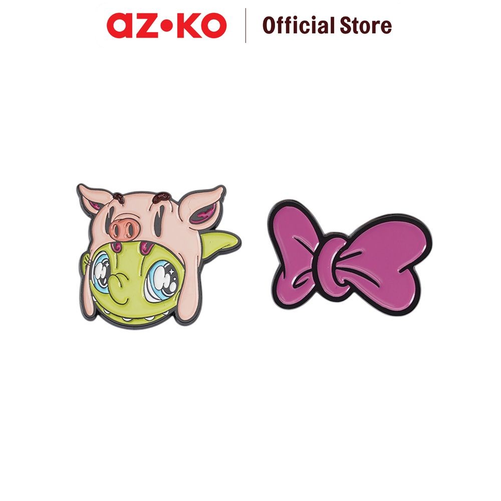 AZKO Ataru Set 2 Pcs Pin Enamel Muklay Bros Pin Lucu Aksesoris Hiasan Baju Tas Topi Brooch Accessori