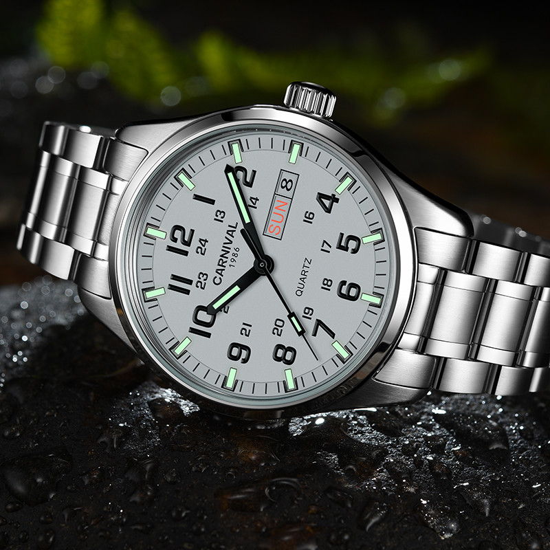 Jam Tangan Pria Luminous Watch Men 2020 CARNIVAL Mens Watches Top Brand Luxury Waterproof Sports Qua