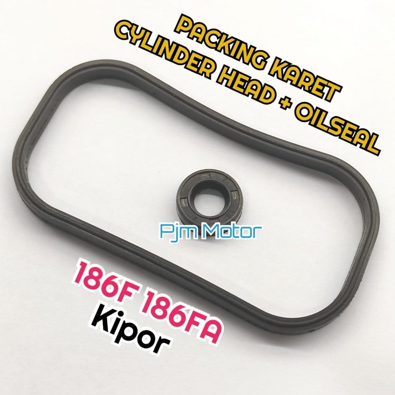 

186F paking karet blok plus oil seal deksel gasket oring karet head block mesin kipor silent kama 186Fa 186 genset dan pengerak KDE6500 KDE6700 amplas
