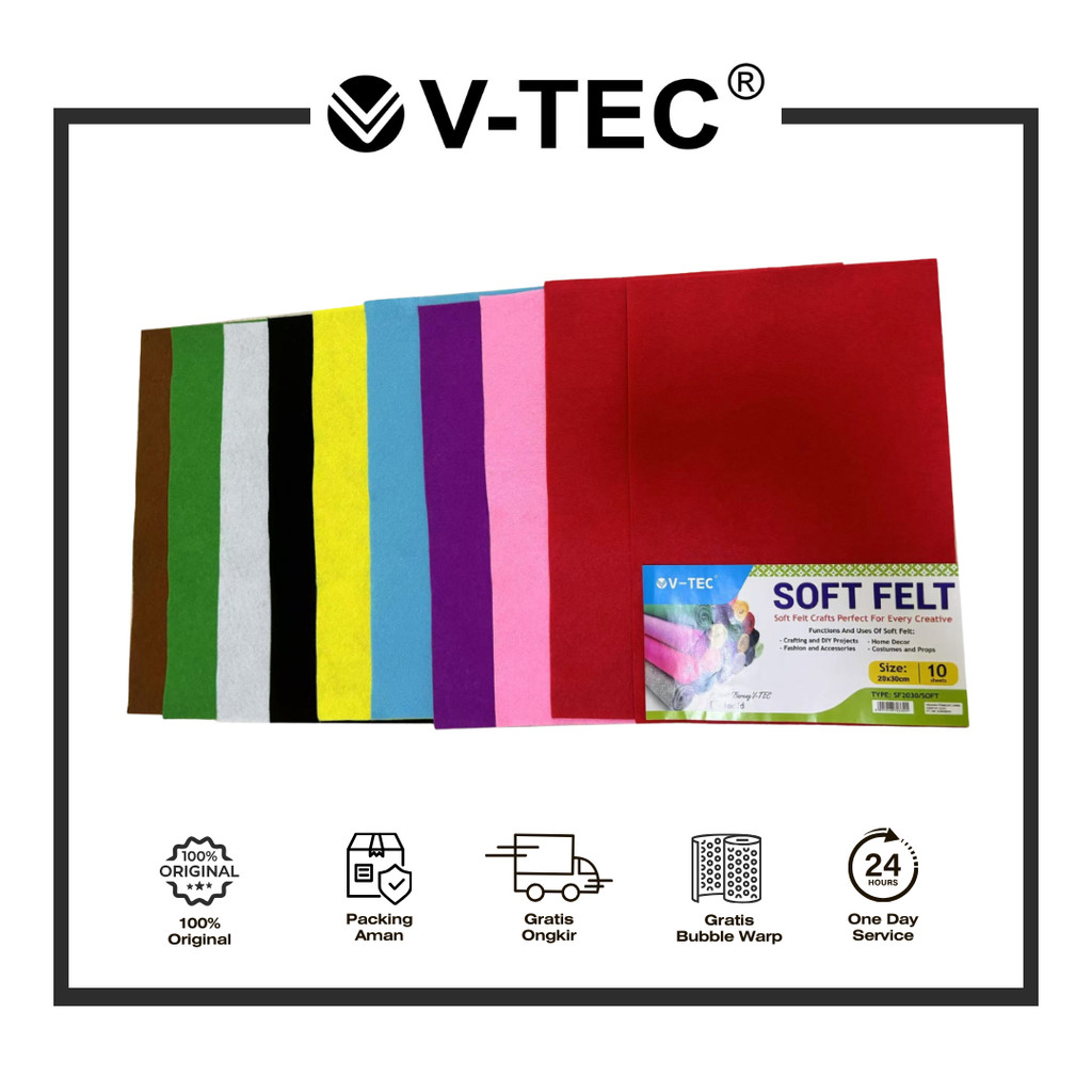 

V-TEC HARD FELT KAIN FLANEL WARNA WARNI TYPE HF // SOFT FELT SF 2030 PACK
