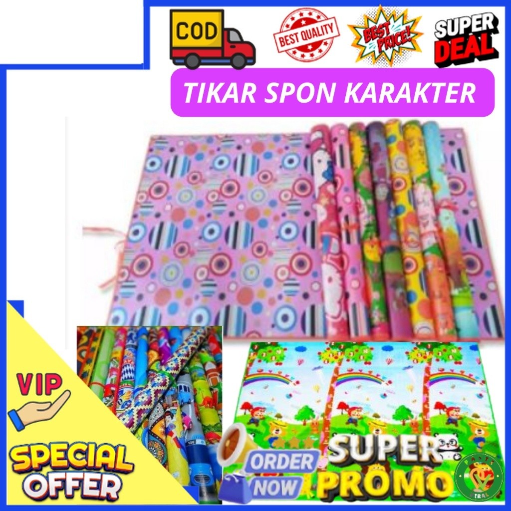 Bisa Cod Tikar Anak Anak Karakter Lipat / Tikar Spon Spons Tebal Karakter / Tikar Lipat Piknik / Tik