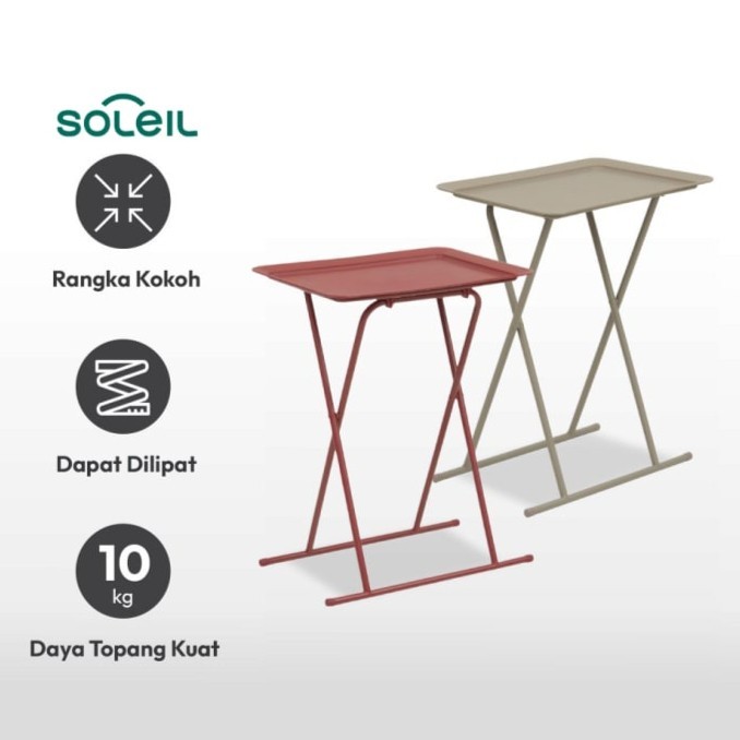 Meja Sisi Kotak SOLEIL Meja Tamu Besi Lipat Portable