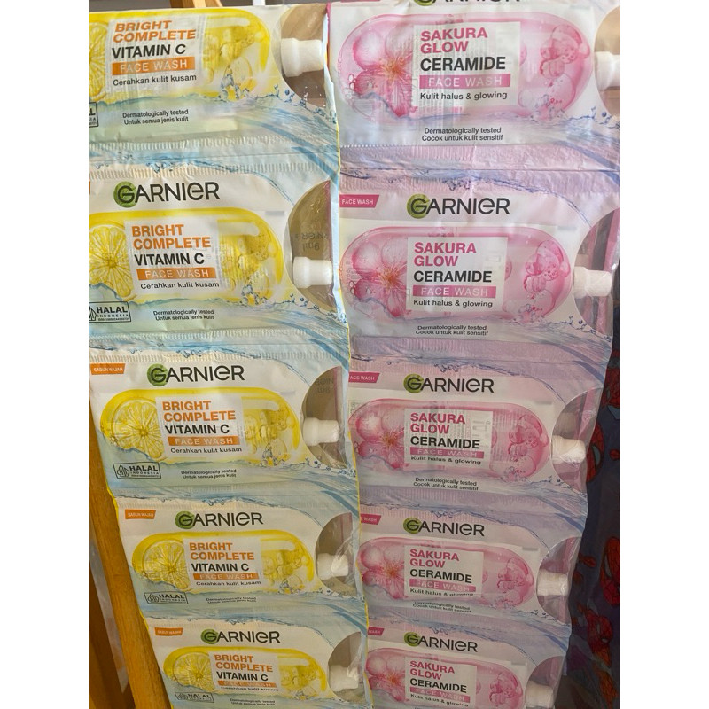 Garnier Facial Wash/Cream Sachet Kuning/Pink - ARF