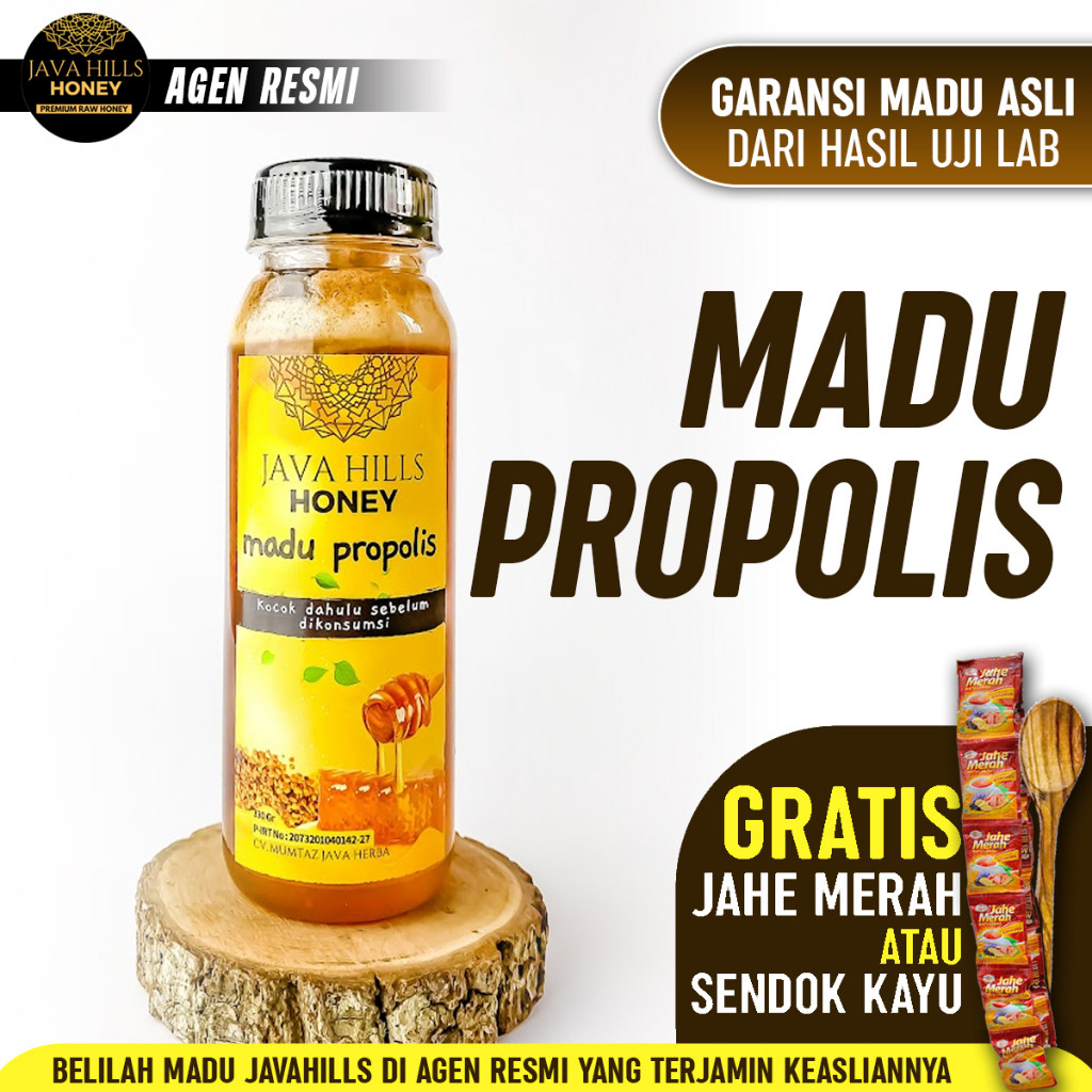 

New Madu propolis java hills honey mumtaz herba javahills | asam urat | virus| kolesterol | pegal | alergi | gatal | 320gr Best Seller