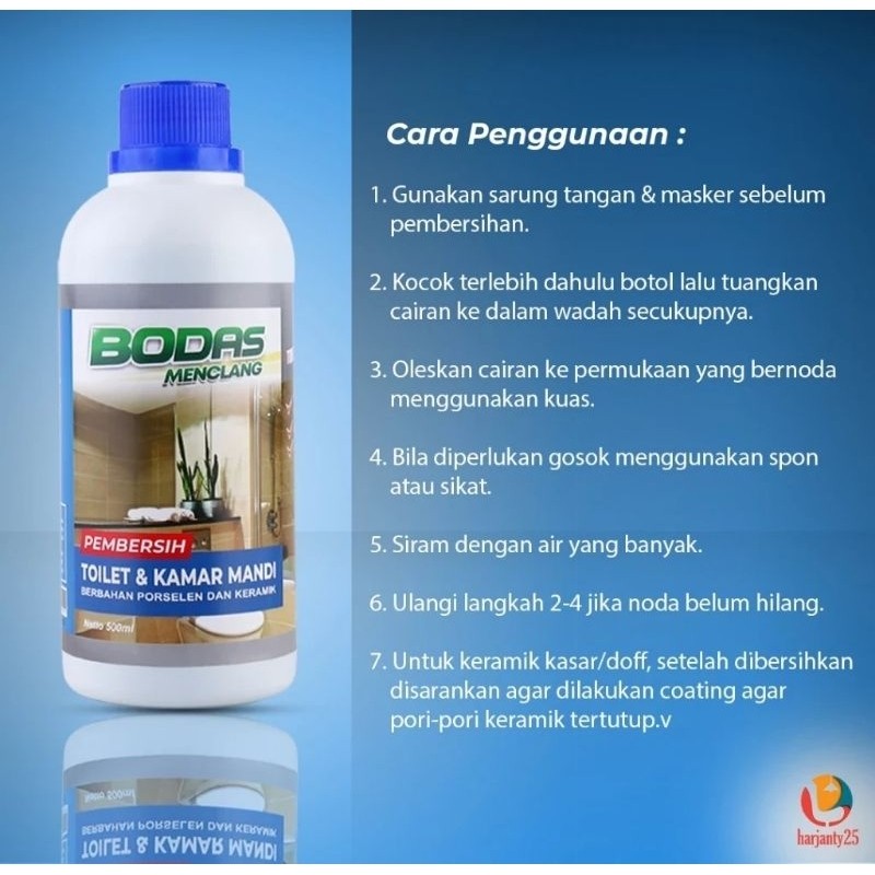 BODAS PEMBERSIH TOILET KAMAR MANDI SANGAT KUAT EXTRA STRONG